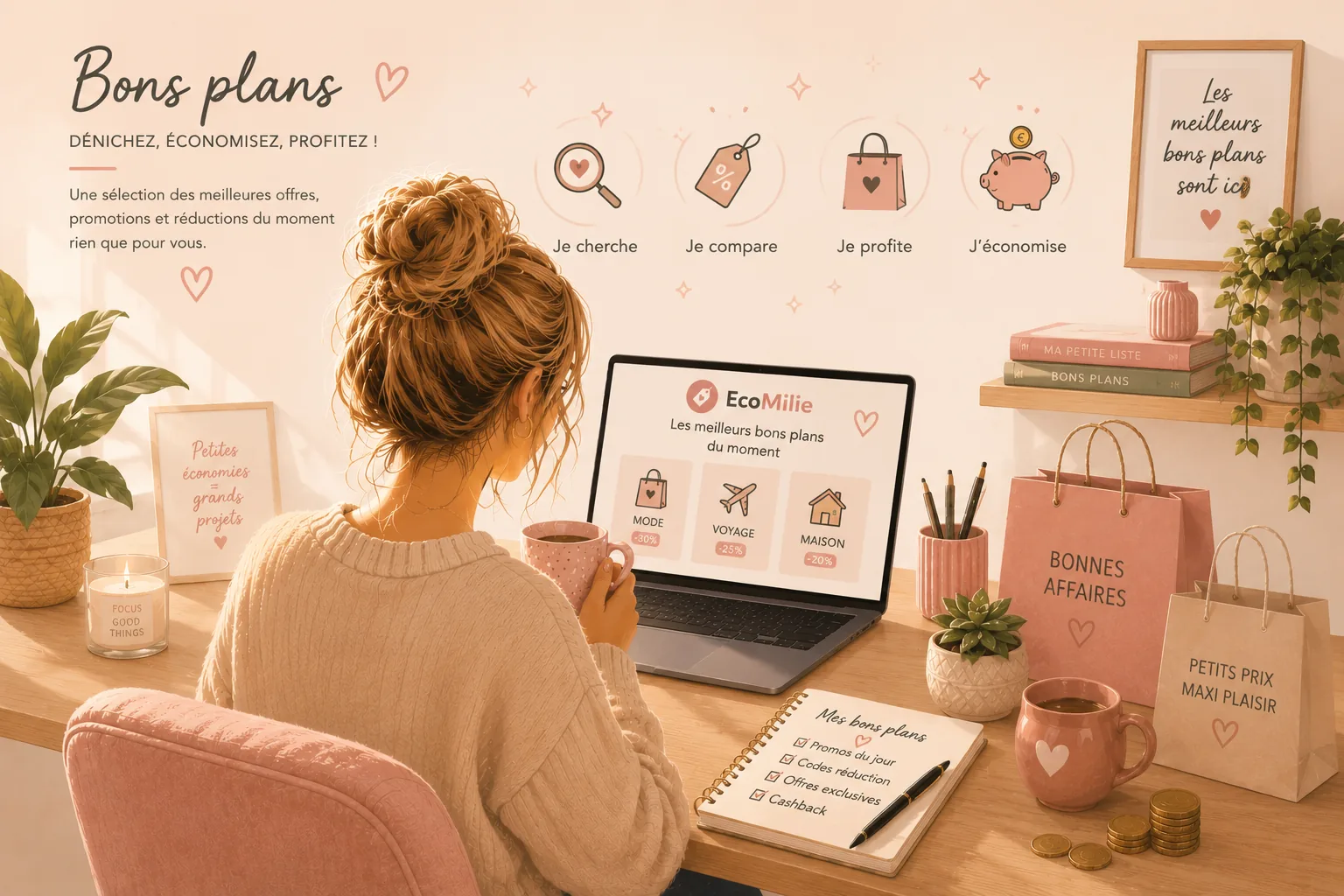 Illustration EcoMilie sur les &eacute;conomies courses