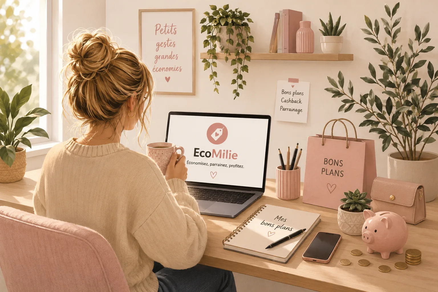 Illustration EcoMilie sur les banques en ligne